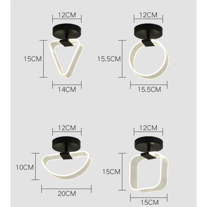 

LED Ceiling Lights Kitchen Dining Bar Ring Light Nordic Bedroom Lighting Golden Ceiling Lamps Creative Acrylic light fixtures