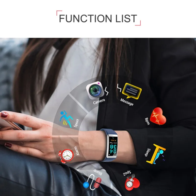 2019 смарт браслет с цветным экраном 1 14 дюйма Смарт Ip67 Водонепроницаемый