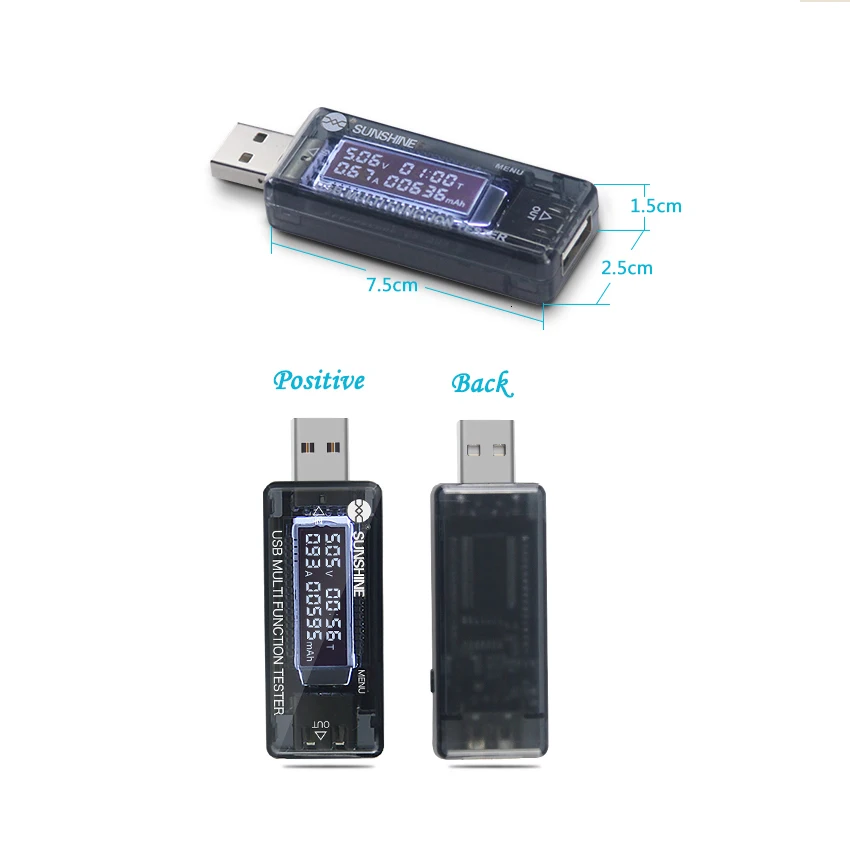 Sunshine SS-302A цифровой дисплей тестер USB зарядки мощность Группы стол нагрузка по