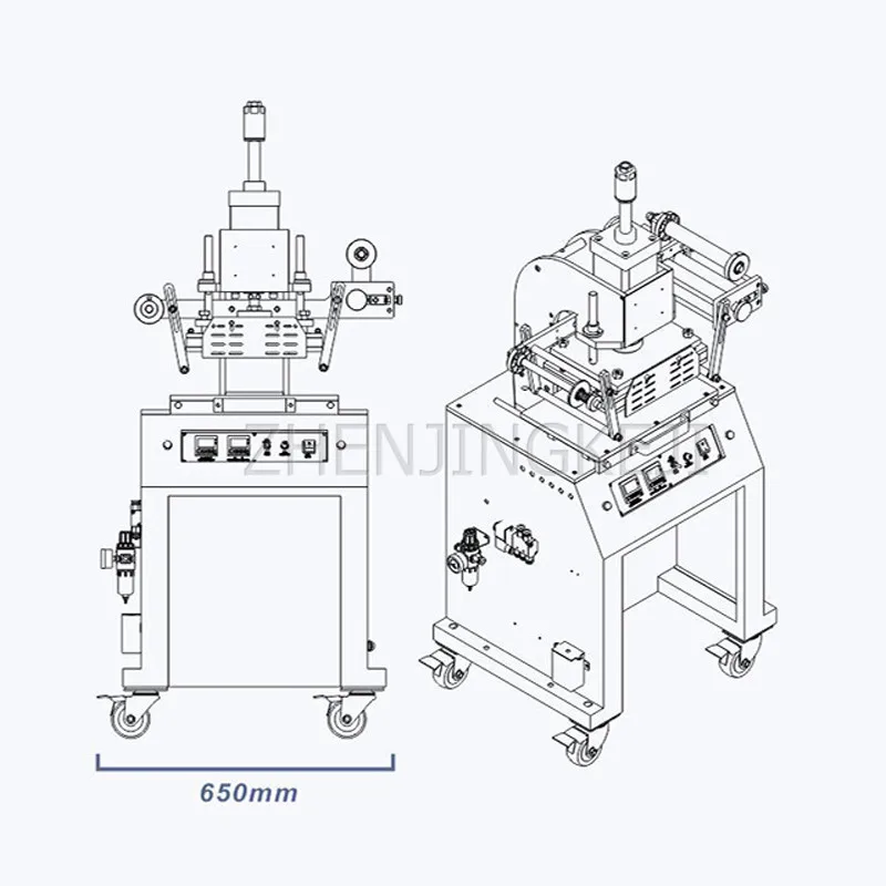 

Pneumatics Hot Stamping Machine DIY Gilding Tools Leather Wallet Invitation Vertical Automatic Bronzing Processing Equipment