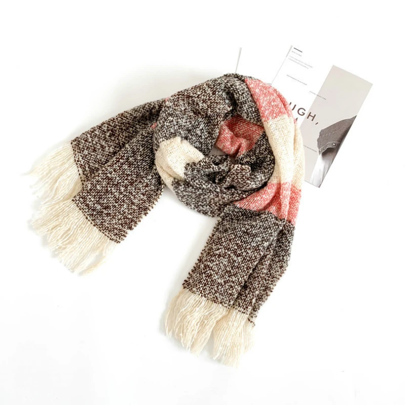 Женский двухсторонний мягкий толстый шарф 200x58 см кашемировые шарфы с кисточками