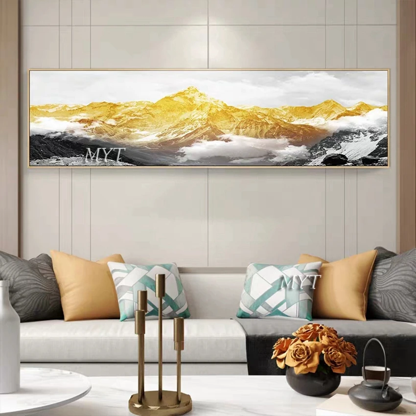 

Black Mountains And Golden Mountains Abstract Oil Painting Handpainted Modern Paintings On Canvas Wall Art Home Decoration