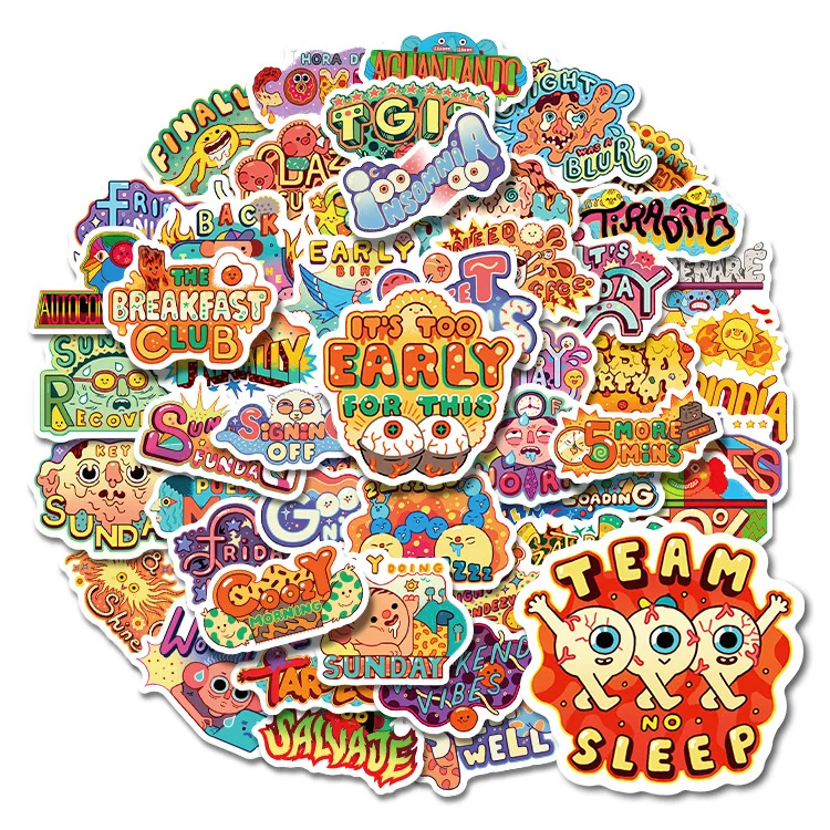 

50pcs Beautiful Weekend Cartoon Hand Account Sticker Cute Girl Heart Material Water Cup Diy Sticker Mobile Phone Sticker Anime