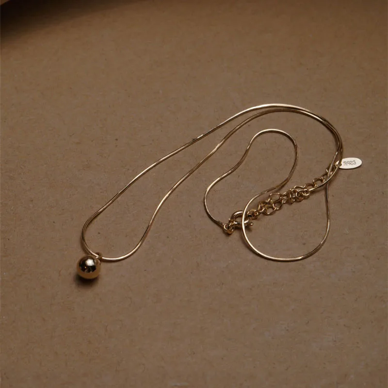 Маленькие круглые золотые ожерелья с шариками для женщин Модная бижутерия