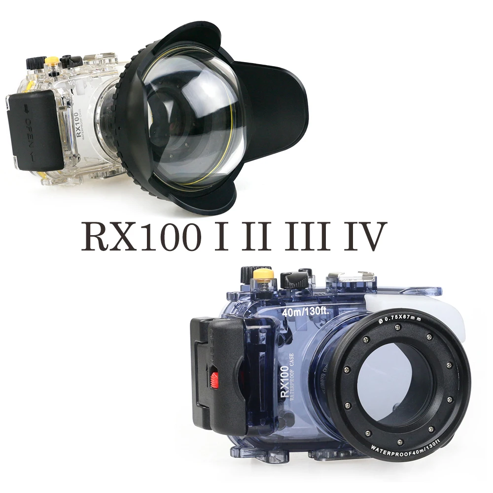 

40m/130ft Waterproof Case for Sony RX100 Mark I II III IV DSC-RX100 M1 M2 M3 M4 underwater camera housing diving box cover