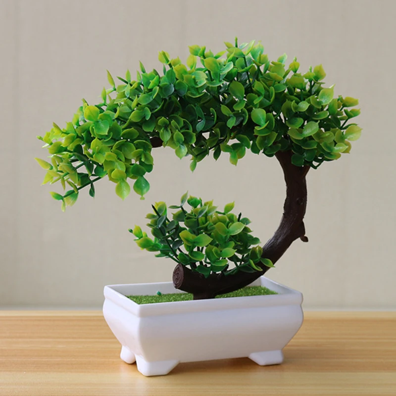 

Artificial Plants Potted Bonsai Decorative Green Small Trees Fake Flowers Party Office Table Ornament For Home Garden Decoration