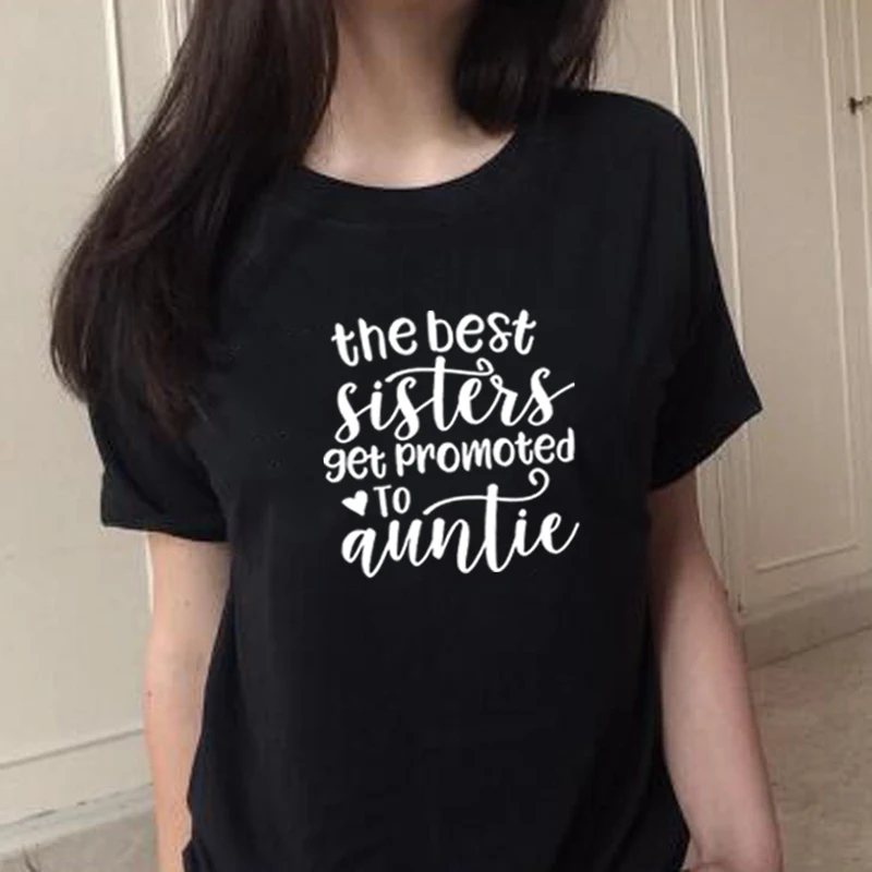 Самый лучший сестер получают повышение до тетушка хлопковая футболка с