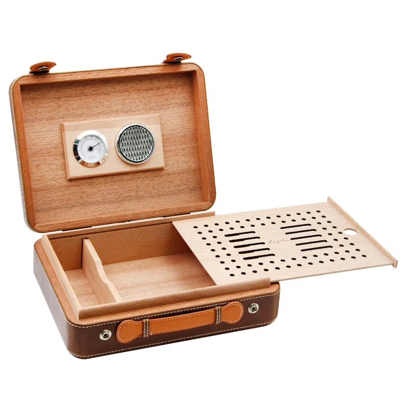 

High Grade Mat tote style snow pine cigar box Outdoor Travel Portable Cigar humidor Tool cigar