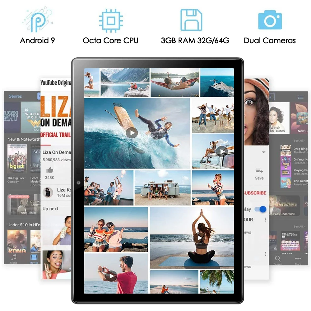 LSKDZ Newst планшеты 10 дюймов Android 9 0 планшетный ПК 1280x800 IPS Восьмиядерный 3 Гб RAM 32 ROM 4G