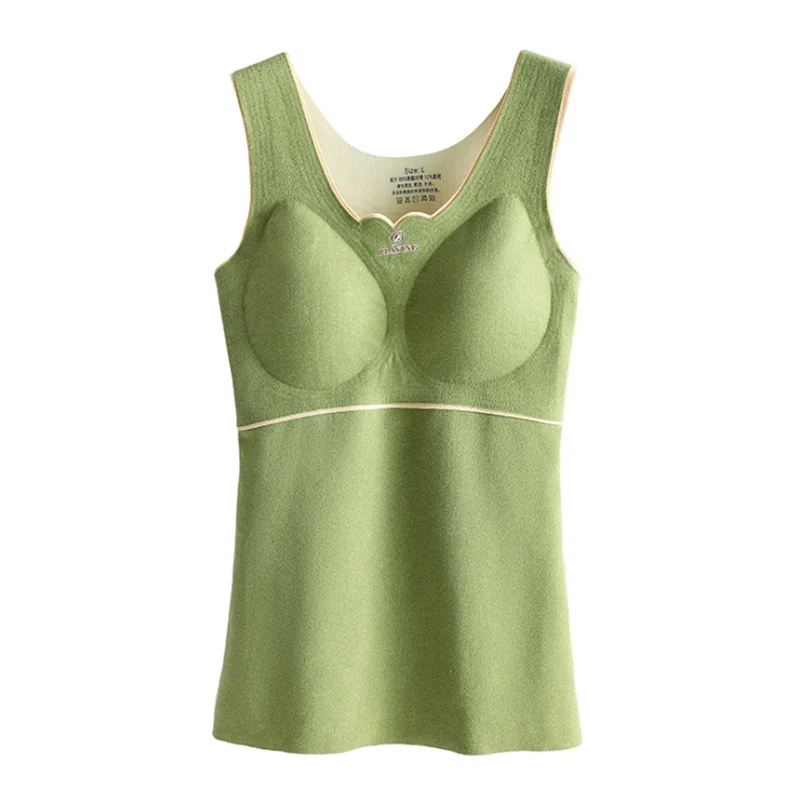 

Autumn Winter Women Thermal Underwear Warm Seamless Velvet Thickened Slim Tops Sleeveless Thermo Shirt Undershirt Intimate