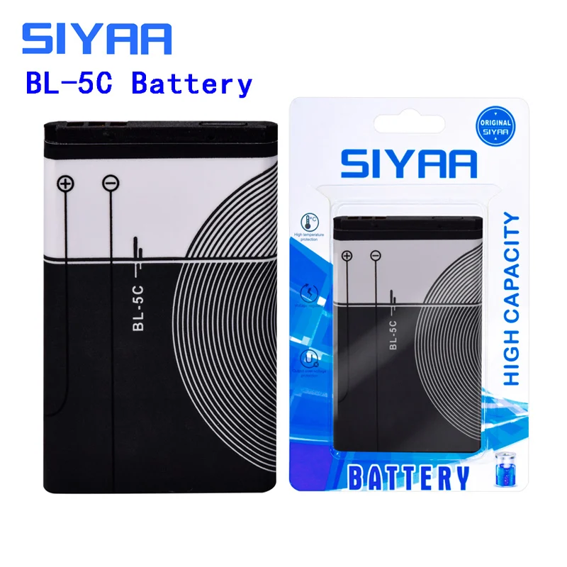 SIYAA оригинальный BL 5C 4C 5J 4B 5B BL4C батарея для Nokia C2 01 5070 1000 6100 1010 1100 Lumia 5800 BL5C 5CBattery|bl-5c