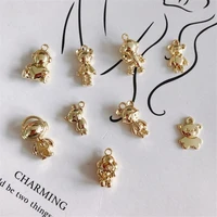 10pcslot new creative bear metal alloy charms for jewelry making accessories diy fashion earrings necklace pendant ornament