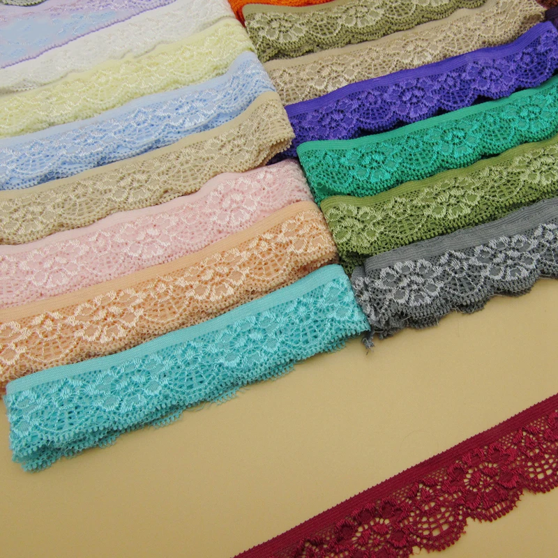 5 м/лот кружевные Эластичные аксессуары DIY утолщенные широкие цветные эластичные