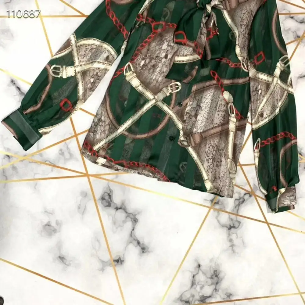 

Loose Long Sleeve Blouse Shirt Turn Down Collar Ladies Tops Fashion Print Women Blouses