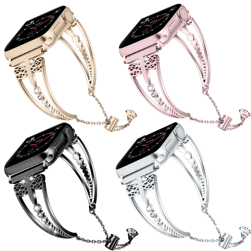 Ремешок для Apple Watch Женский из нержавеющей стали 38 мм 42 iWatch 6 SE 5 4 40 44 | Наручные часы