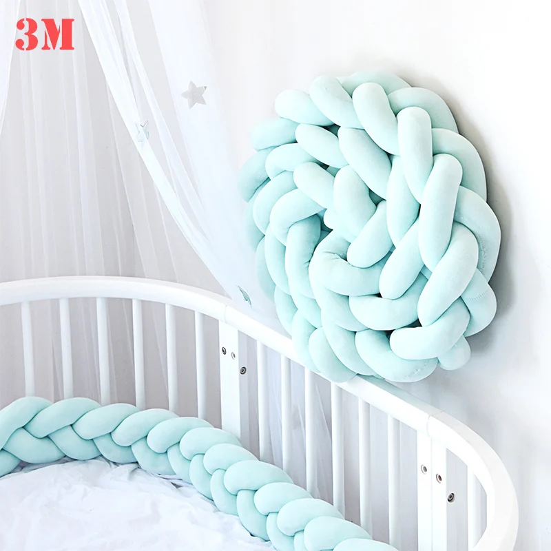 3M 6F 1 шт., 2 м/3 м, для новорожденных, детская кроватка, бампер, кровать, бампер, узел, декор для детской комнаты, для новорожденных, кровать, бампер, длинная плетеная Подушка, узел, кроватка - Цвет: 3M 6F