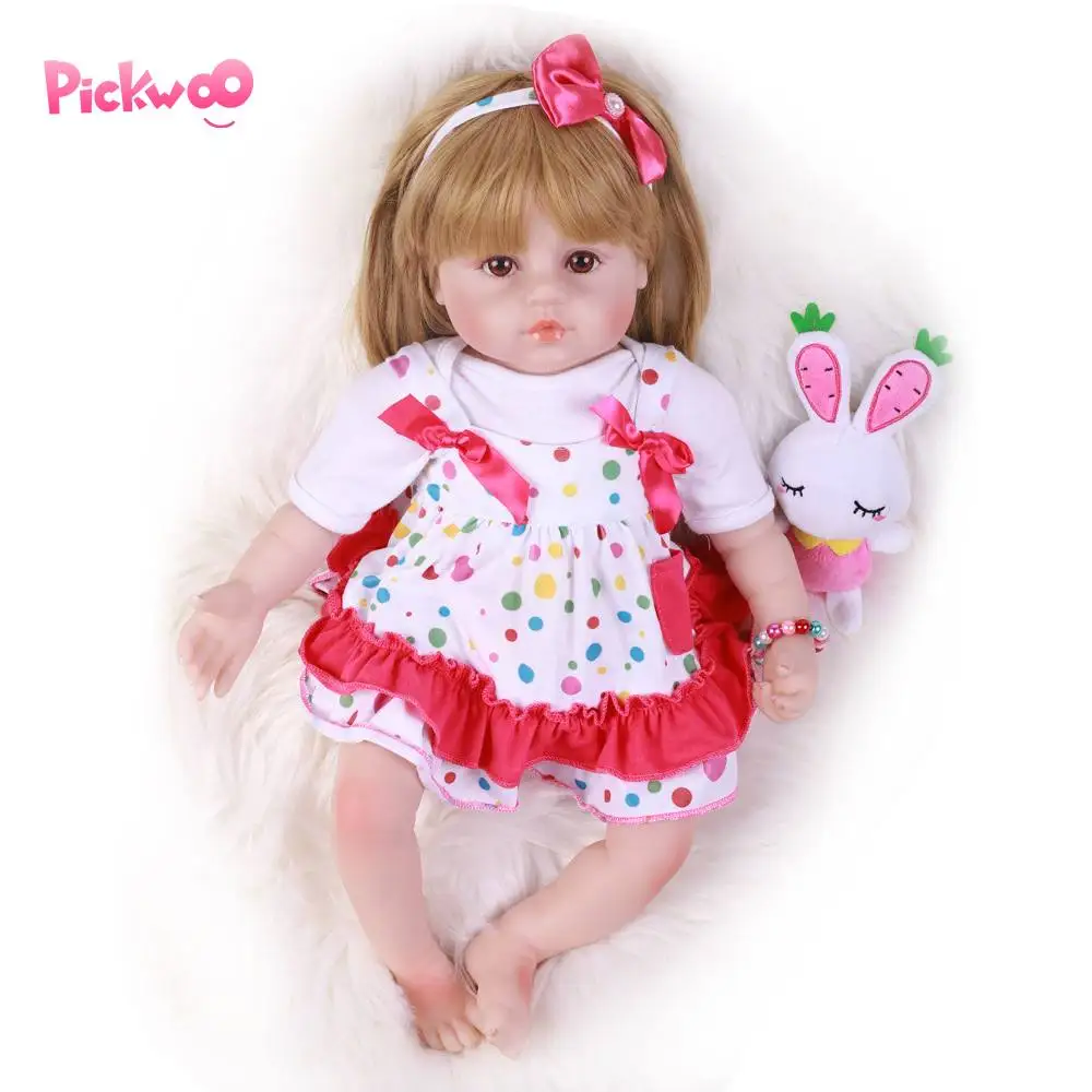 Pickwoo 48 см bebes Кукла реборн девочка кукла мягкий силиконовый хлопок Boneca reborn Brinquedo