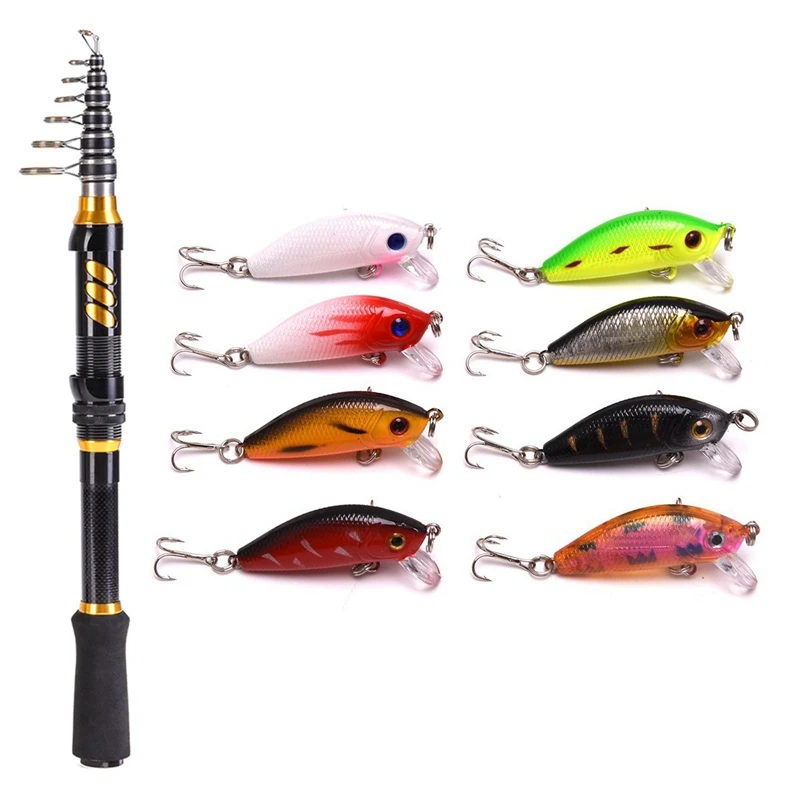 

8 шт 5 см 3,6G Плавание рыбы рыболовные приманки искусственные жесткая рукоятка Лодка Bait с Высокое качество углеродного волокна удочка для мор...