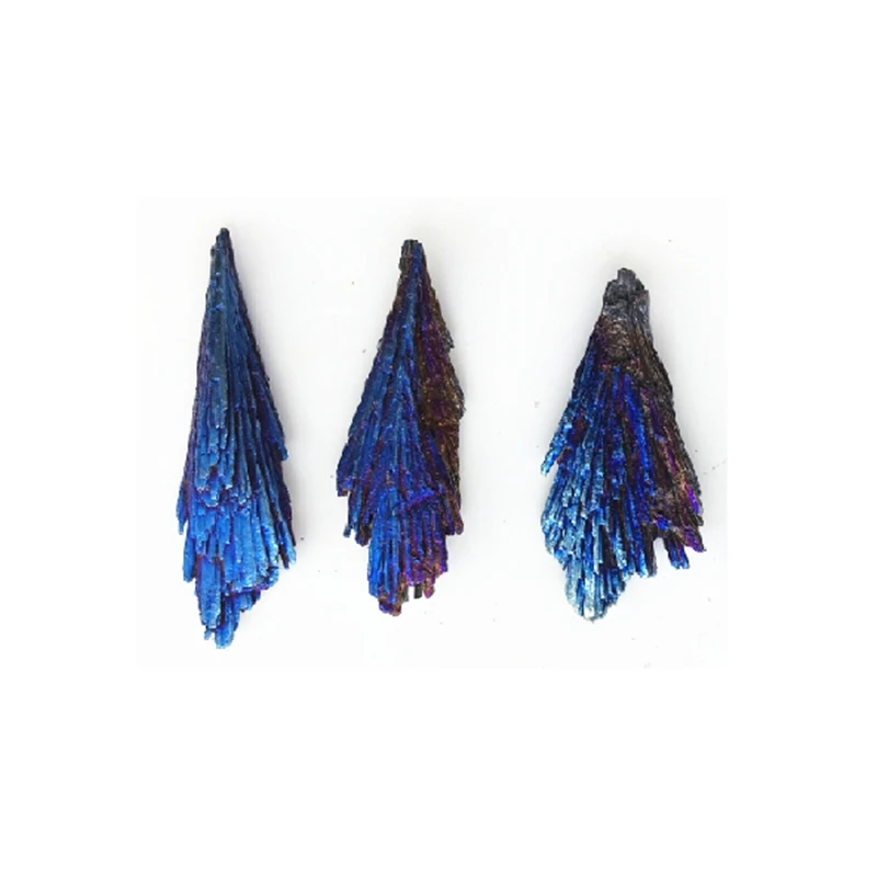 Blue Titanium Plated Black Tourmaline Peacock Feather Pendant Raw Stone Mineral Specimens Decorative Crafts (Random Shape) | Дом и сад