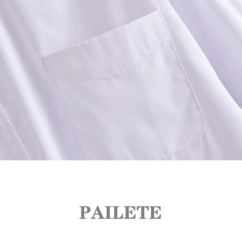 

Spring Autumn New Casual Straight Shirts For Women Lapel Long Sleeve Patchwork Pocket Minimalist Loose Lady Elegant Blouses 2021