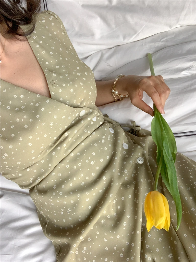 Платье женское шифоновое с запахом элегантный винтажный вечерний сарафан