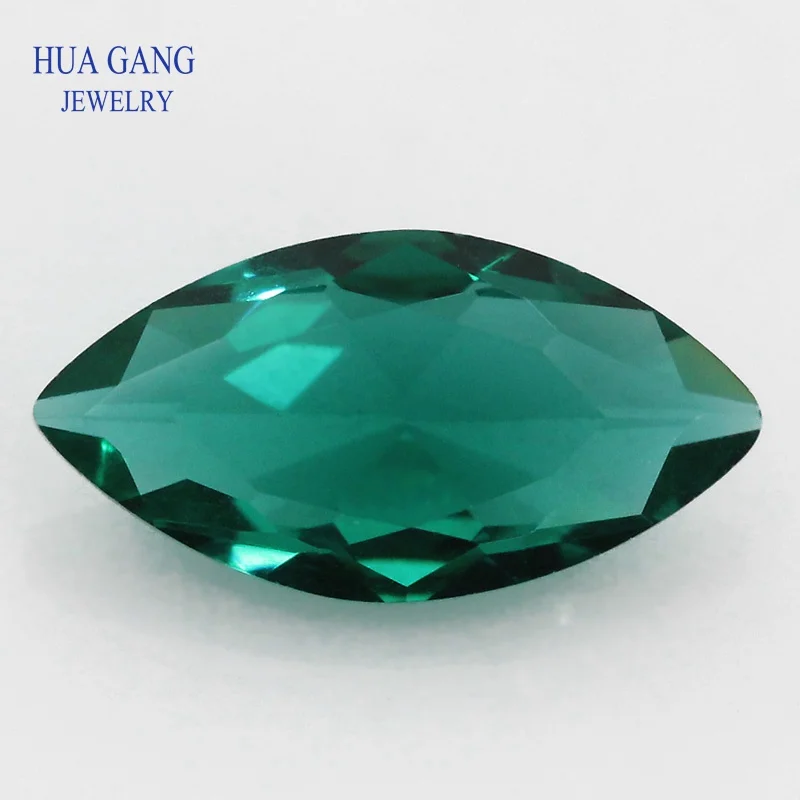 

Peafowl Green Marquise Shape Stones Princess Cut Loose Glass Beads Synthetic Gems For Jewelry Size 1.5x3~10x20mm Free Shipping