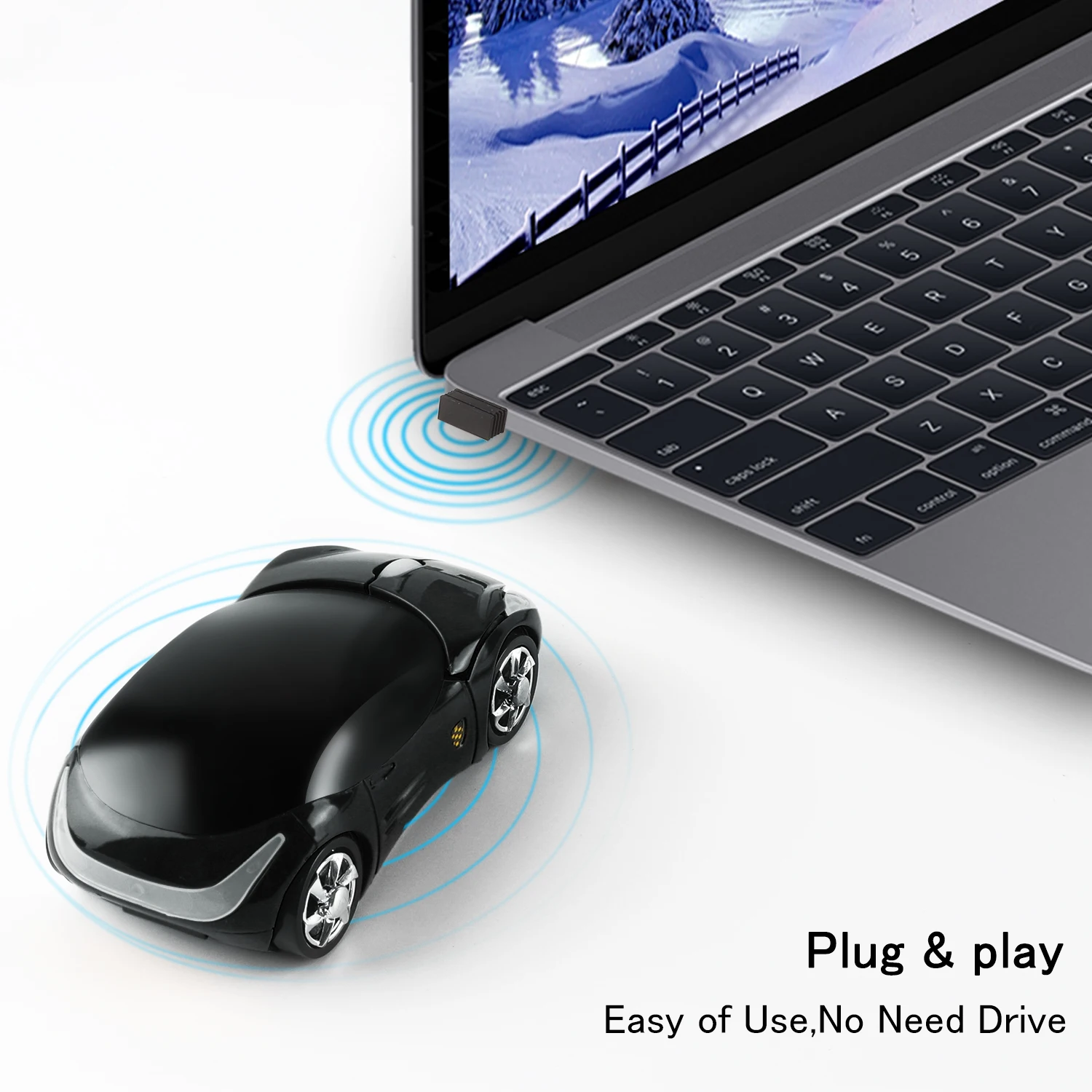 

CHUYI Mini Wireless Mouse Sports Car Shape Mause 1200DPI 3D Cute Mice With USB Receiver Gaming For PC Laptop Kids Boy Gift