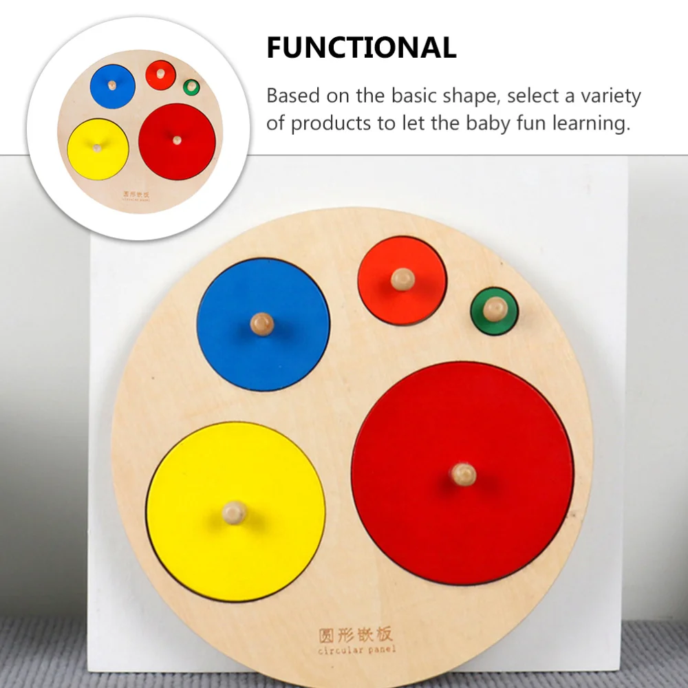 

1 Set Knob Wooden Puzzles Geometric Shape Puzzles Baby Toddler Educational Toys