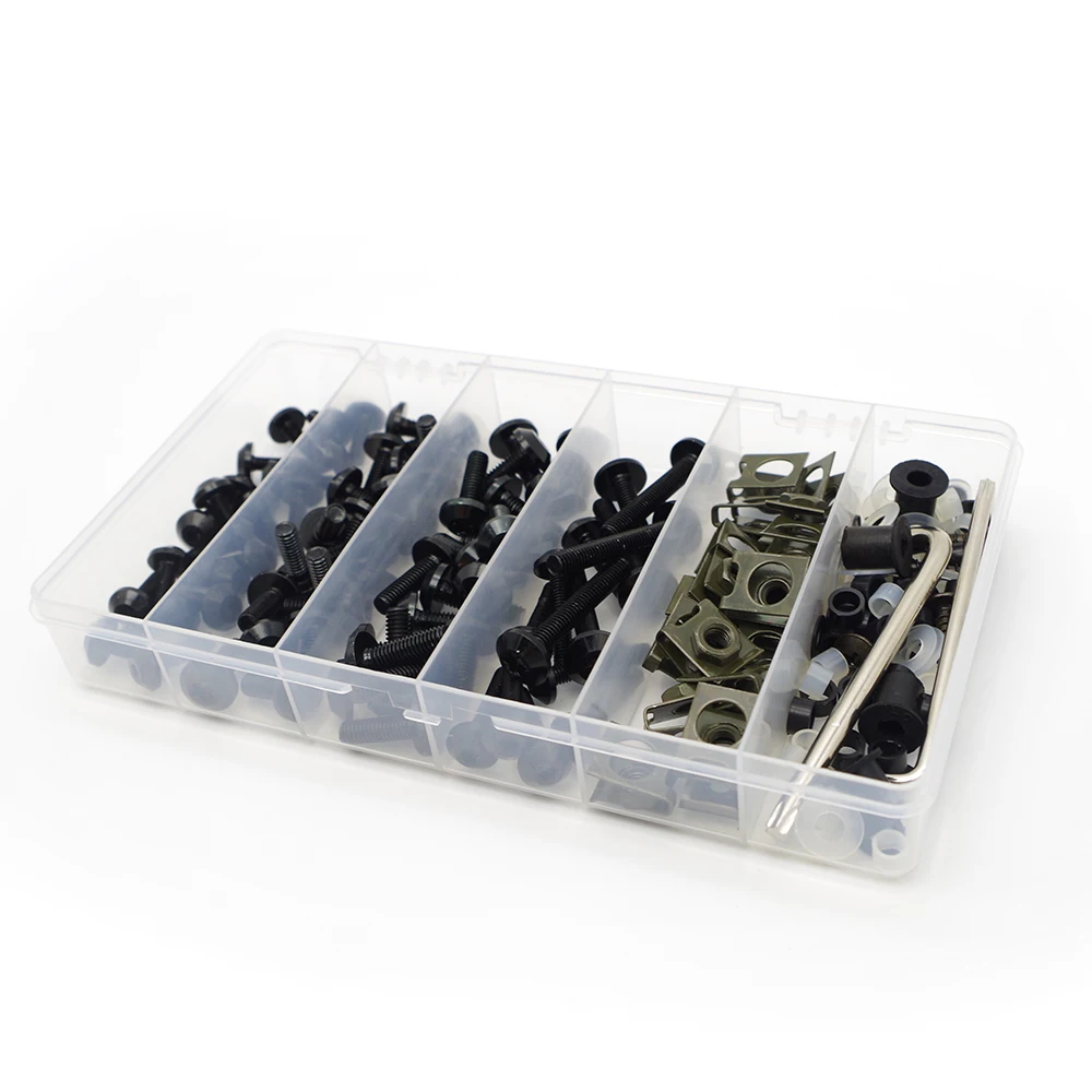 ZC-002-HEI 182 шт. набор болтов для обтекателя кузова мотоцикла для YAMAHA raptor 350 660 700 rd 350 road star sr250 стартер tdm 850 900 tmax 530 - Цвет: ZC-002-HEI