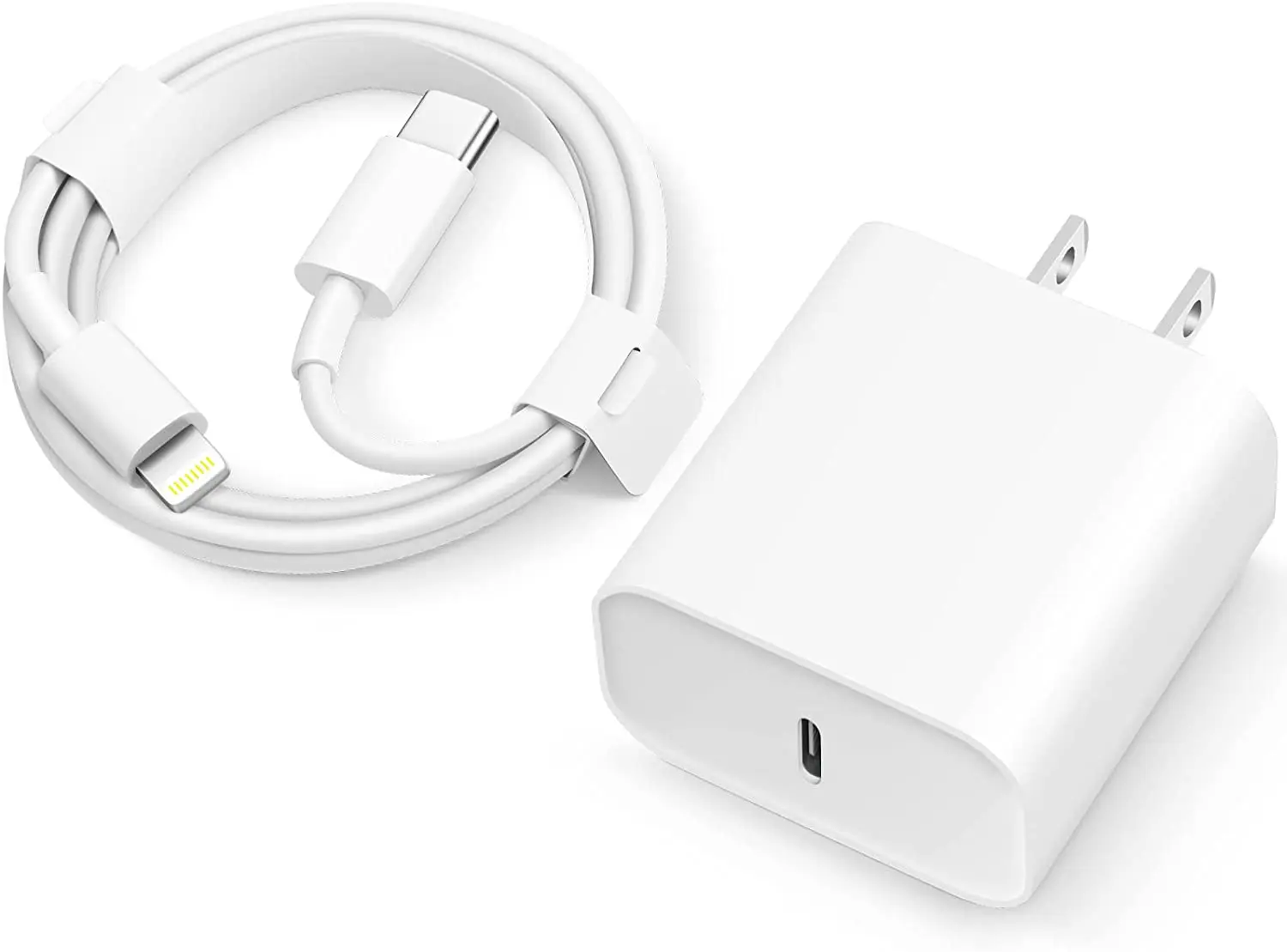 

Быстрое зарядное устройство для iPhone 13, 12 дюймов [сертифицировано Apple MFi] 20 Вт Сетевое зарядное устройство PD типа C с кабелем для зарядки 6 футов...