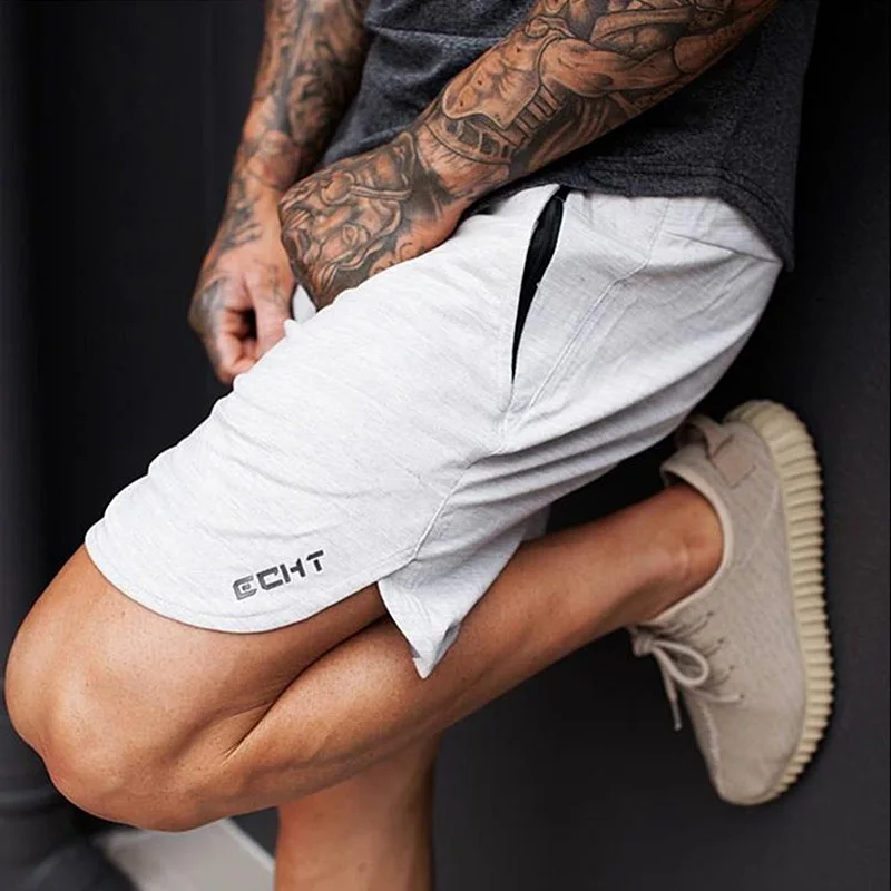 Летние мужские спортивные повседневные шорты для фитнеса дышащие свободные