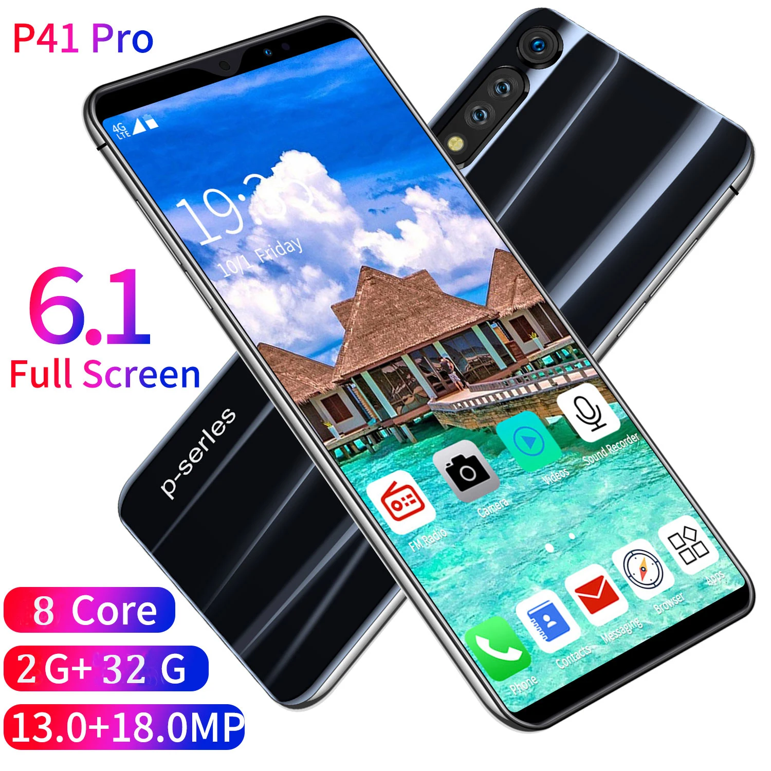 

2021 New Launch P41 PRO+ Smartphone 8-core 13MP+18MP 2GB RAM 32GB ROMUltrabook Phone Full Screen Cell MobilePhone