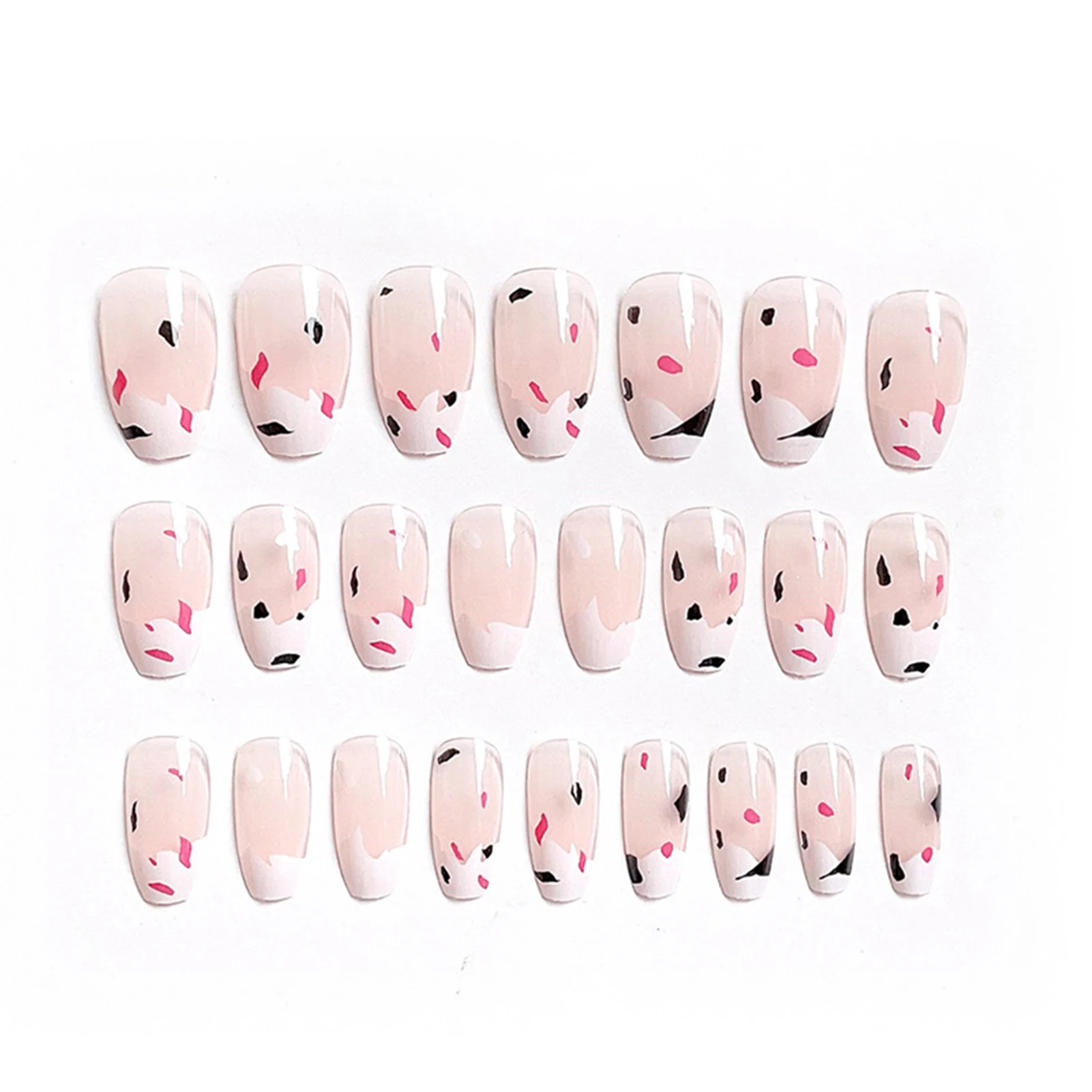 

24pcs fake nails with glue designed Popular Type Wear Long Paragraph Fashion Manicure Patch False Nails Save Time Wearable Nail