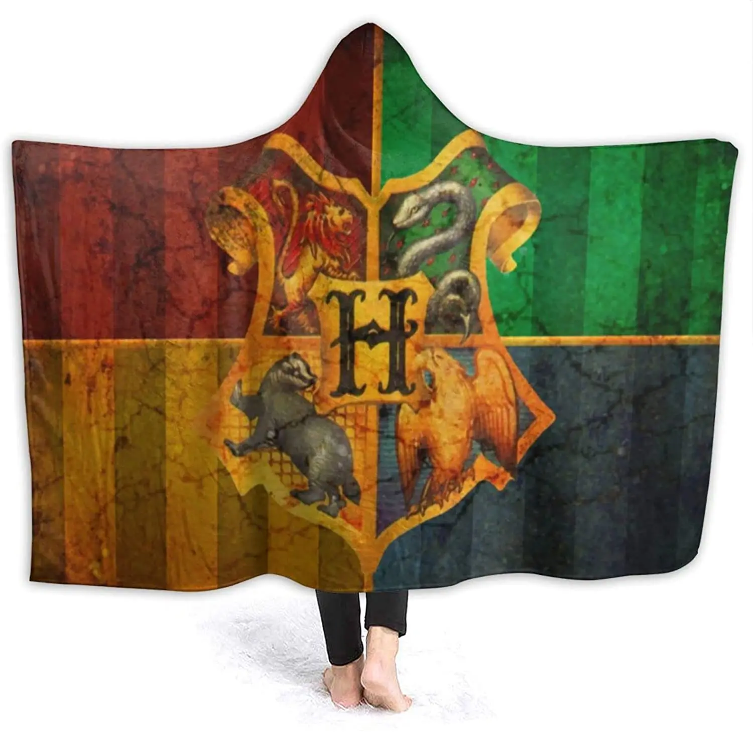 

Волшебное школьное одеяло с капюшоном, удобное фланелевое одеяло для косплея, удобная накидка с капюшоном для мальчиков и девочек, 50x40 дюймо...