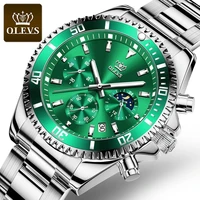 olevs mens watches fashion waterproof quartz wrist watch men top brand luxury stainless steel strap sport date clock male