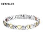 Женский браслет с сердечками Meaeguet, браслет из нержавеющей стали с элементами для здоровья, ювелирное изделие