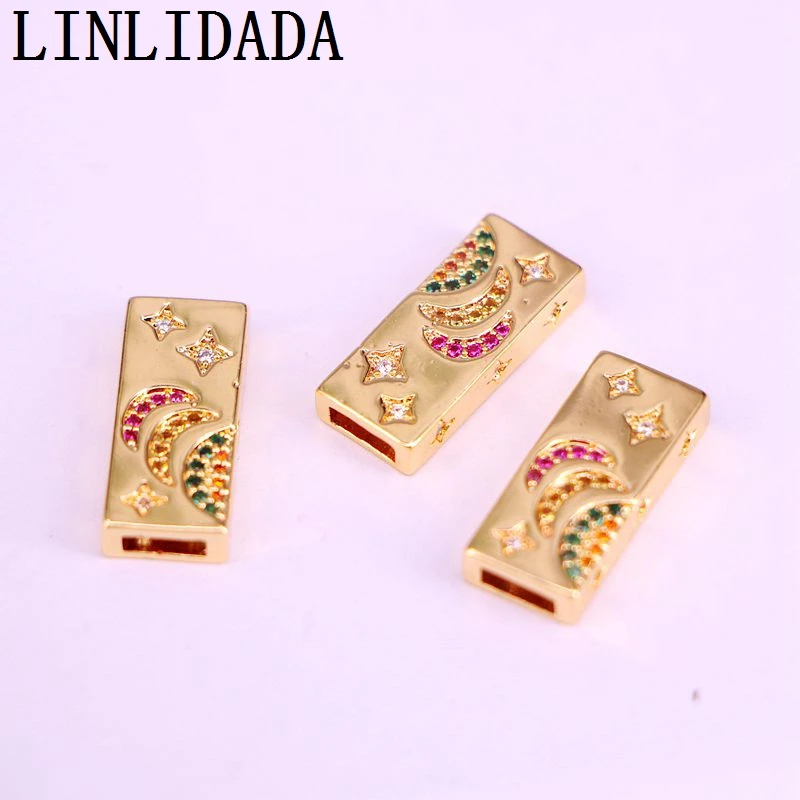 

10Pcs Fashion zircon cz connector,rectangle shape cubic zircon,necklace/bracelet jewelry making component wholesale