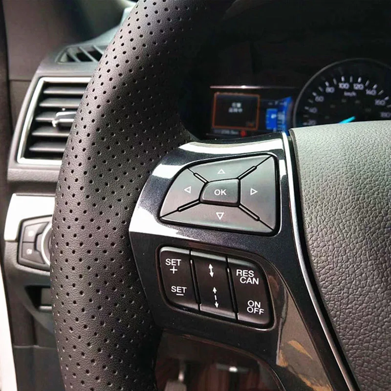 LUNDA кожаный прошитый вручную чехол рулевого колеса автомобиля для Ford Explorer aurus Raptor