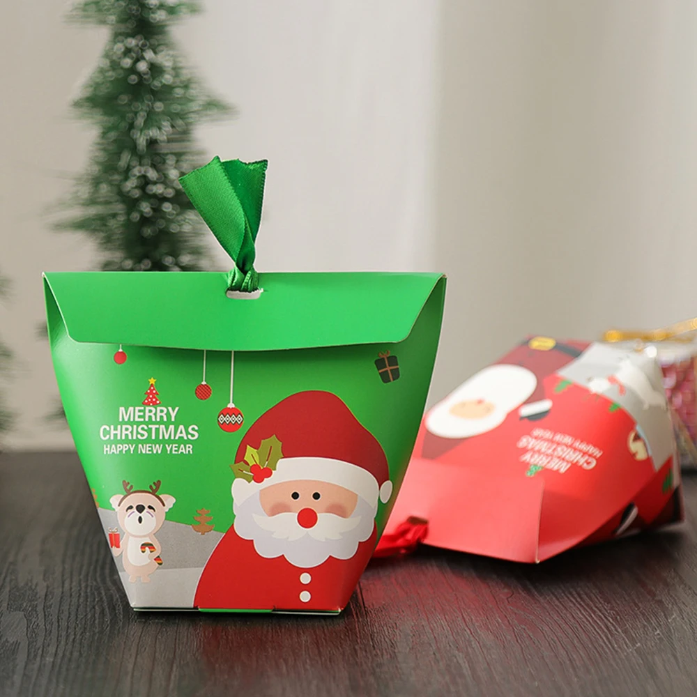 10 шт в упаковке новая мини рождественские конфеты коробки 6*6*10 см с новым годом