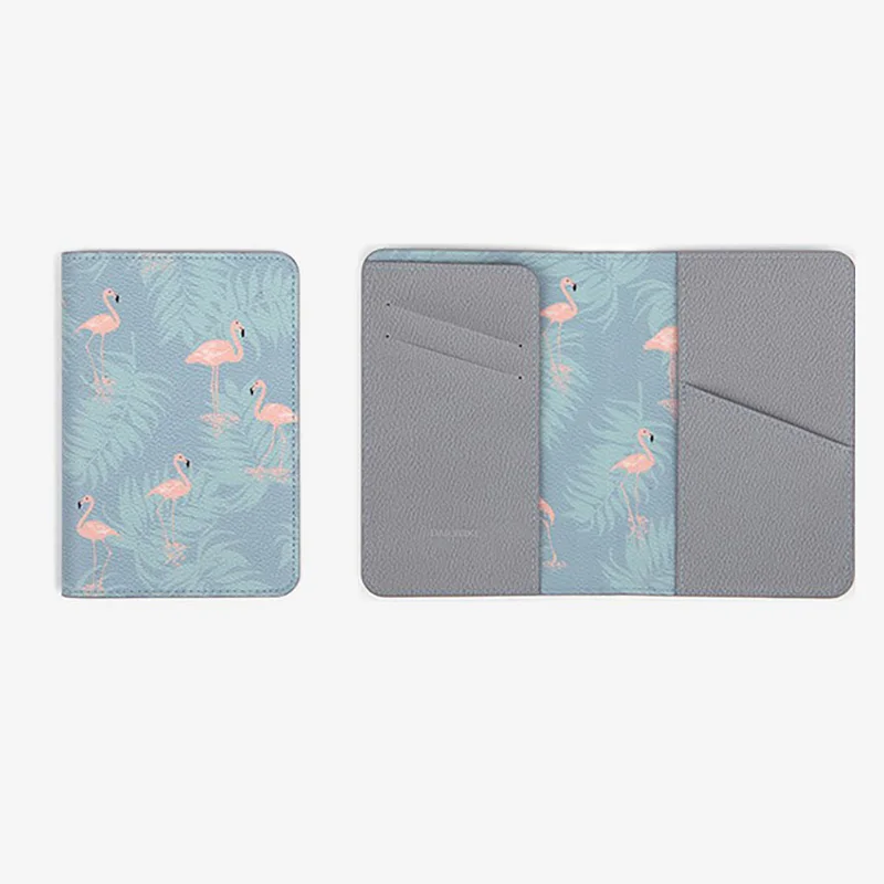 Flamingo Дорожная сумка с отделением для кредитных карт, Обложка для паспорта, документов защищенный посылка Женская Обложка для паспорта и кошелька Организатор билеты зажим для денег - Цвет: Flamingo
