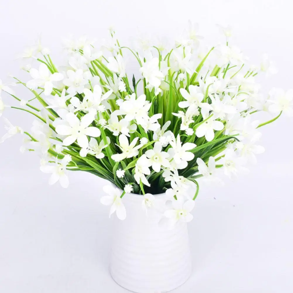 

1Bunch Artificial Plastic Orchid Flower Plant Fake Silk Wedding Flower Arrangement For Wedding Home Decoration