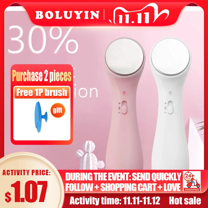 Electric Facial Cleanser High Frequency Ultrasonic for Pore Cleaner Wrinkle Removal Anti-aging Face Lift Massager | Красота и