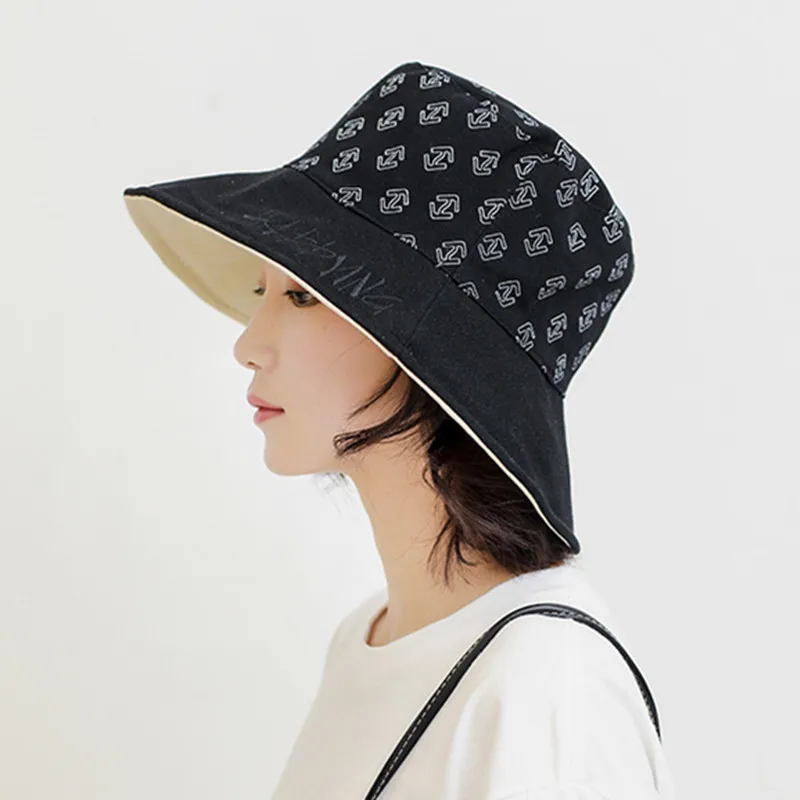 

SILOQIN 2020 New Women Beach Hat Double-sided Wearable Women's Bucket Hats With Windproof Rope Elegant Fashion Brands Ladies Hat