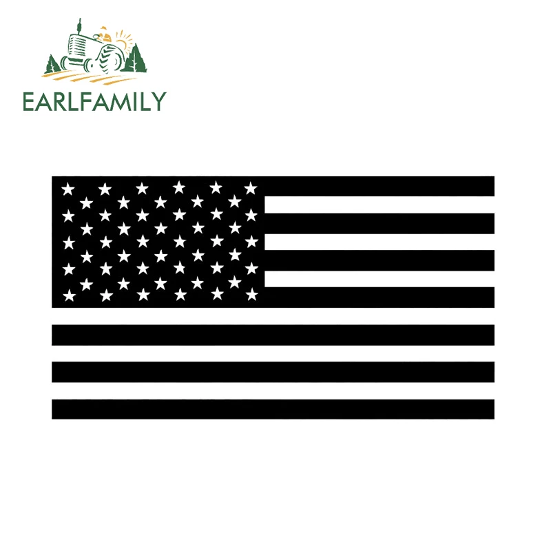 EARLFAMILY, 15 см X 8 см, американский флаг, Виниловая наклейка, военная, США, на открытом воздухе, страна, автомобиль, окно, бампер, украшение, черный/серебристый
