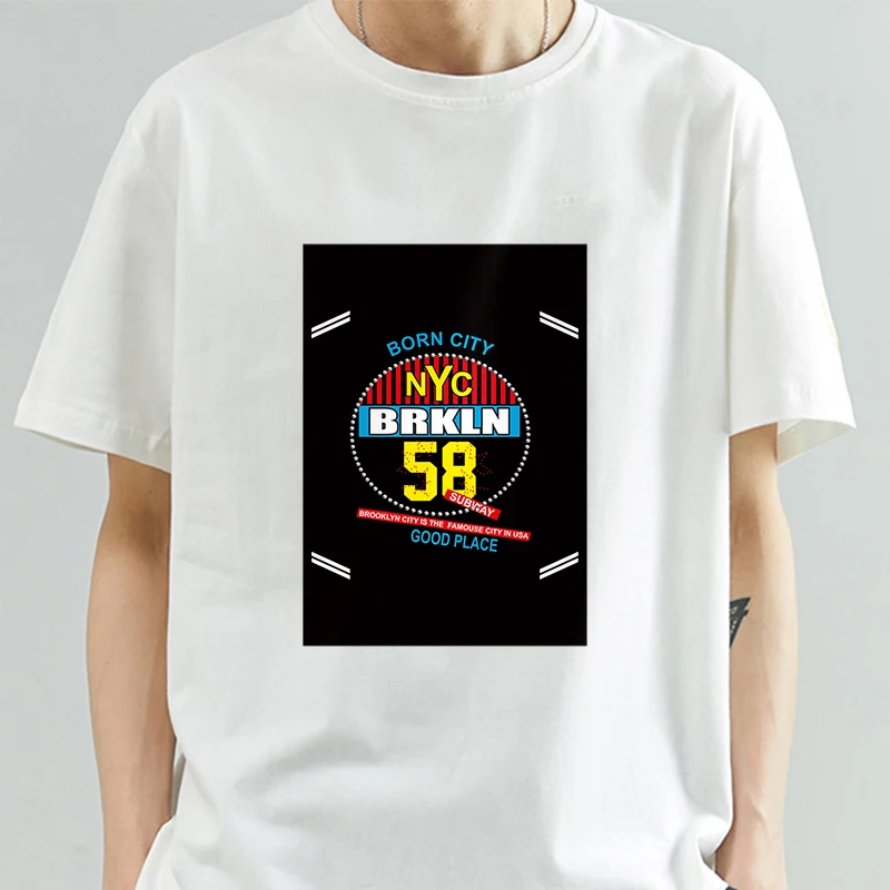 

Born City New York Brkln Good Place Printing VETEMENTS T Shirt Men Women Oversized White Letter Tee Vetements T Shirt