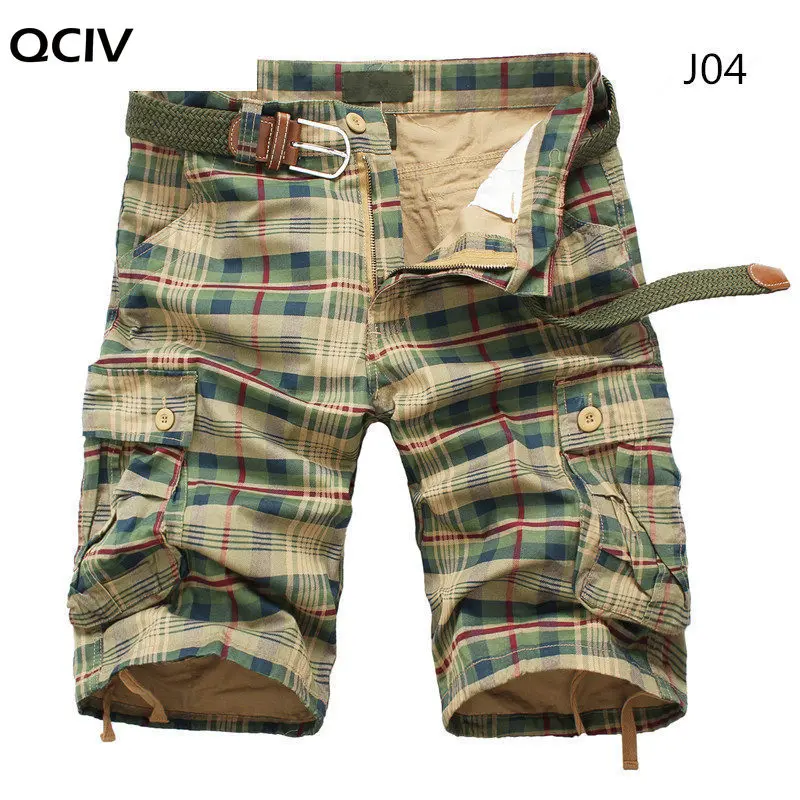 

Men Shorts Fashion Plaid Beach Shorts Mens Casual Camo Camouflage Shorts Military Short Pants Male Cargo Overalls
