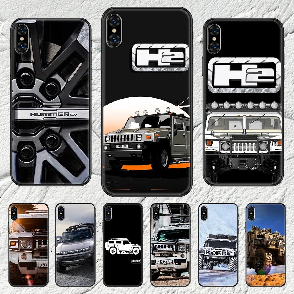 Чехол для телефона с логотипом Hummer H2 чехол iphone 5 5s se 2 6 6s 7 8 12 mini plus X XS XR 11 PRO MAX черный