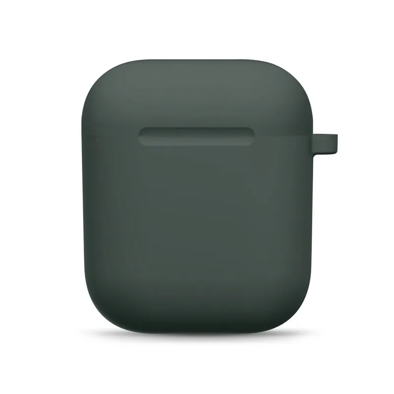 Мини Мягкий силиконовый чехол для Apple Airpods противоударный чехол для Apple гарнитура для Airpods чехол s ультра тонкий Air Pods защитный чехол - Цвет: Dark Olive