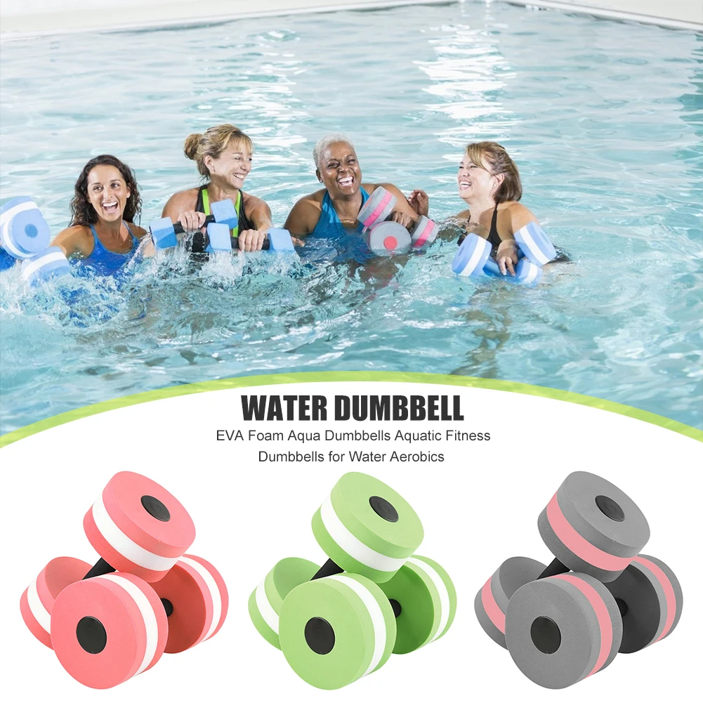 2pcs Foam Aqua Dumbbells Aquatic Water Aerobics Exercise Fitness Dumbbells Swimming Pool Exercise Equipment