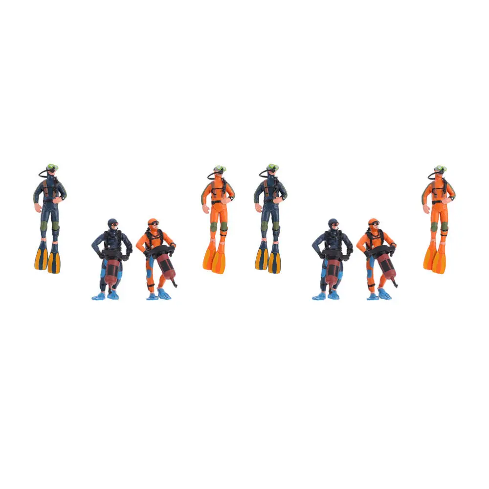 

8pcs PVC Diver Figurines Sand Table Crafts Micro Landscape Simulation Decor